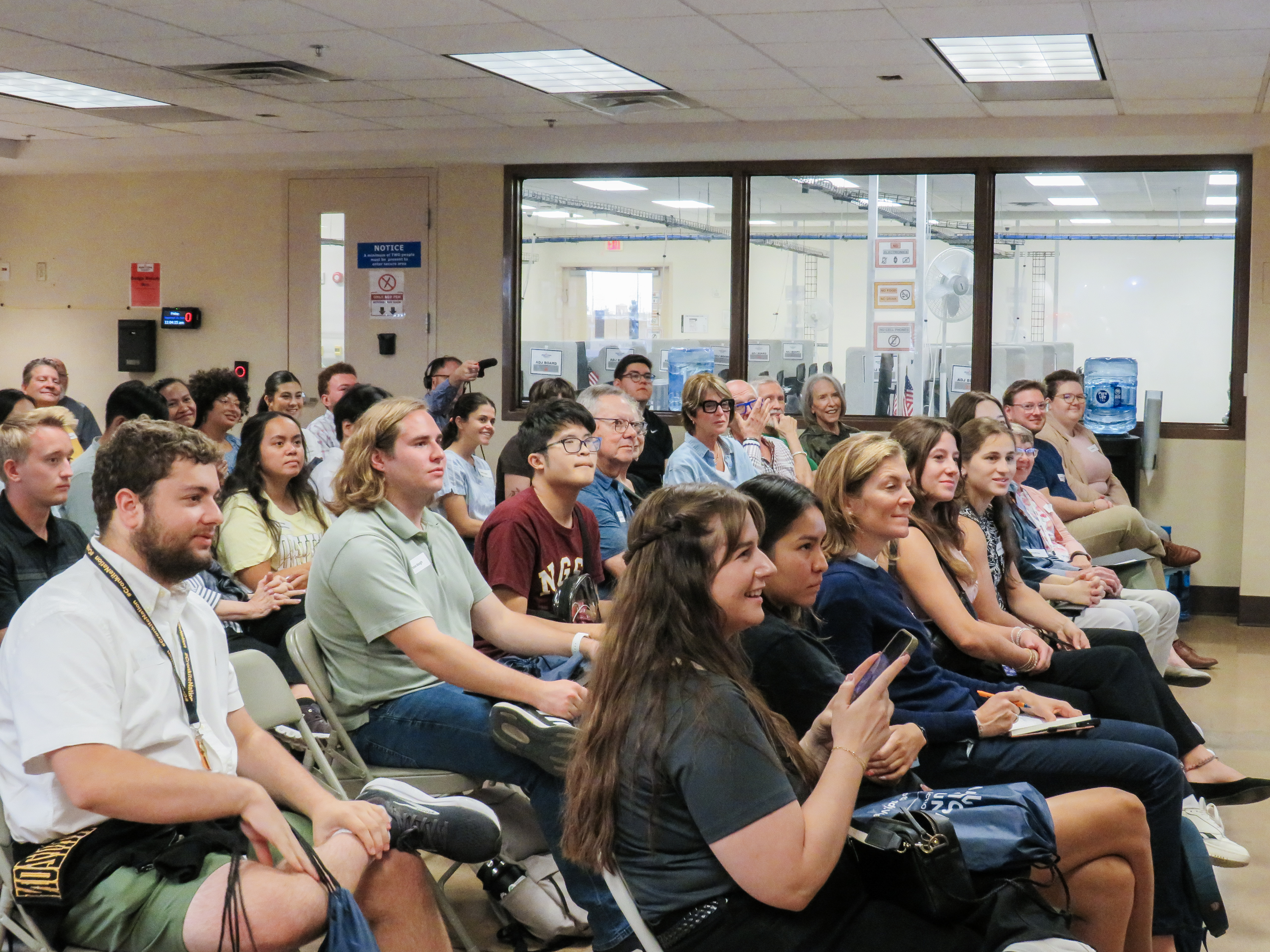A bunch of students in a conference room