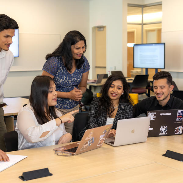 Students using laptops