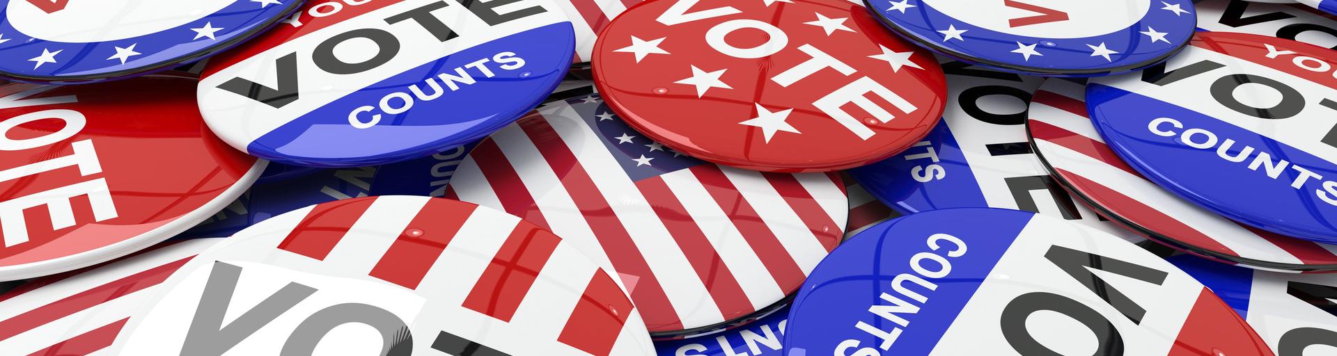 A bunch of "vote" pins